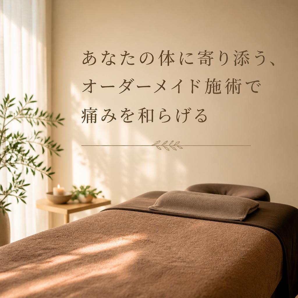 あなたの体に寄り添う、オーダーメイド施術で痛みを和らげる