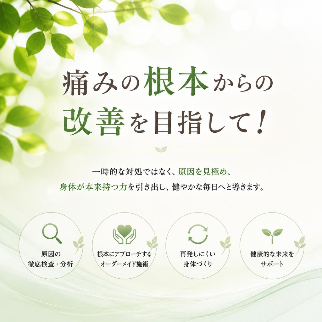 痛みの根本からの改善を目指して！
