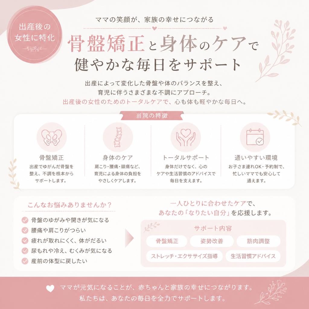 産後のケアにも対応