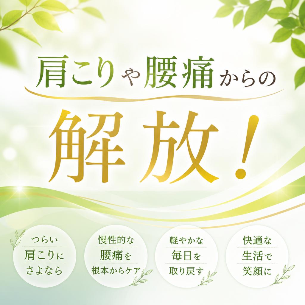 肩こりや腰痛からの解放！