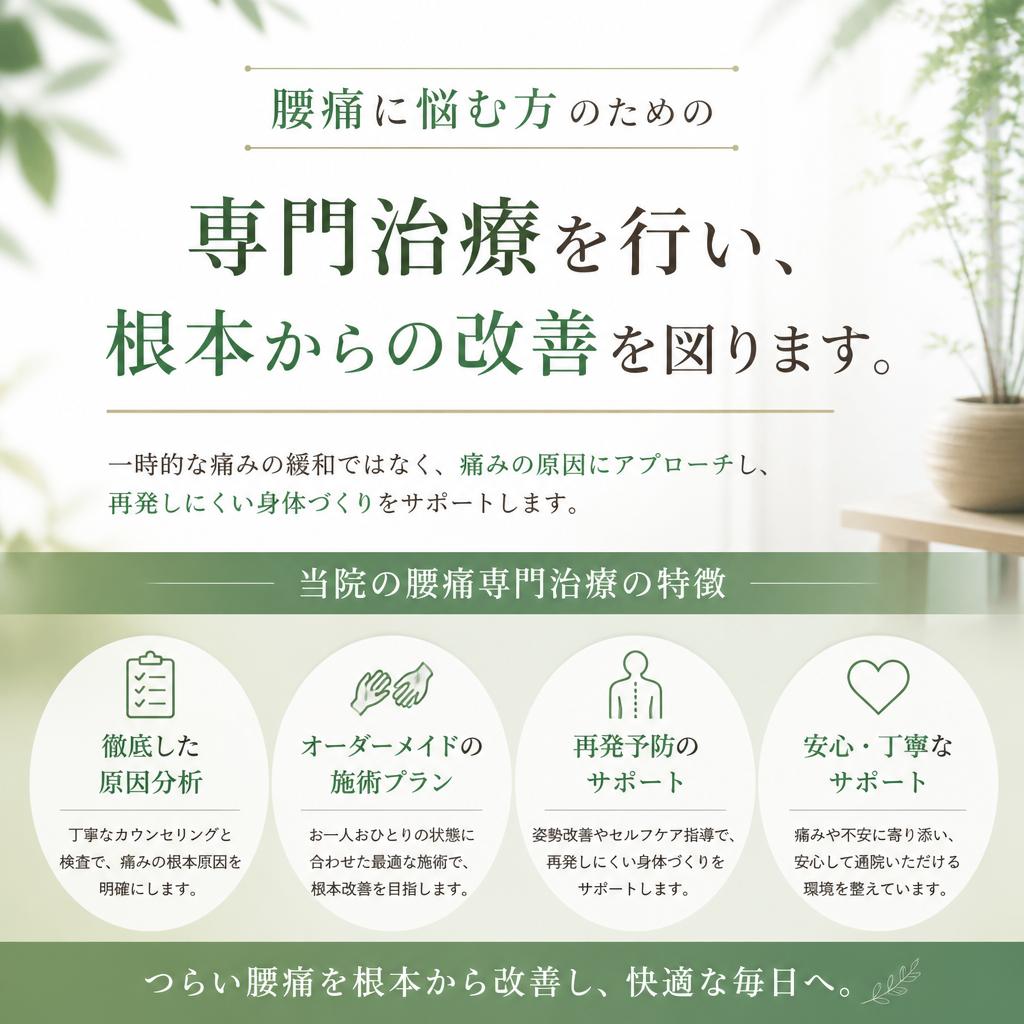 4. 腰痛対策の施術