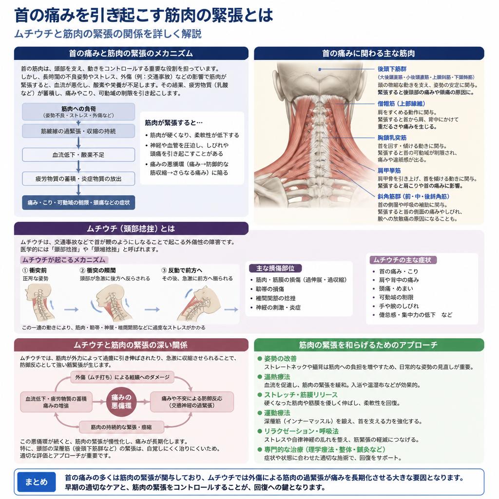 首の痛みの原因と筋肉の緊張とその関連性