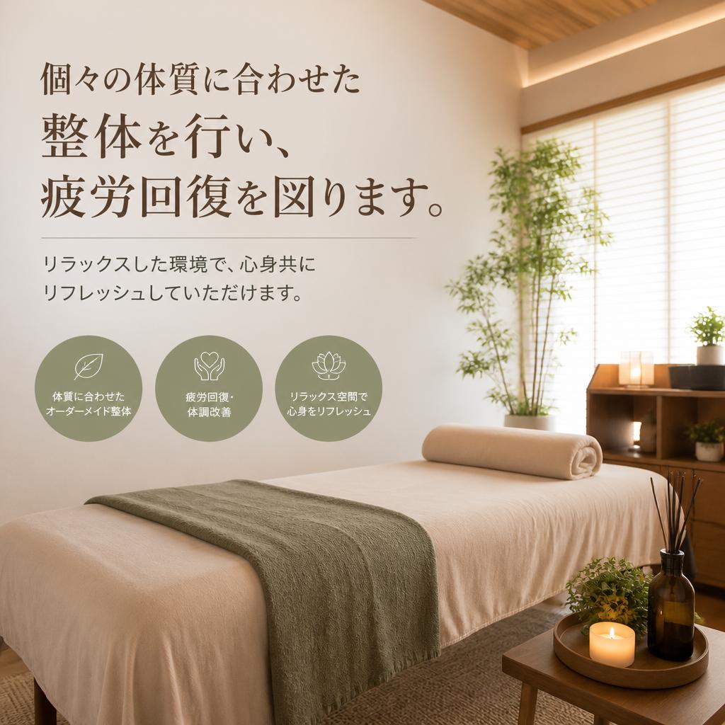 疲労回復の整体メニュー